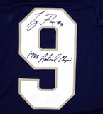 Tony Rice Autographed Navy Blue College Style Jersey w/Natl Champs- Beckett Hologram *Black Image 2