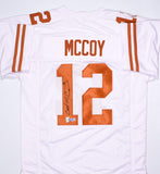 Colt McCoy Autographed White College Style Jersey #1-Beckett Hologram *Black Image 1