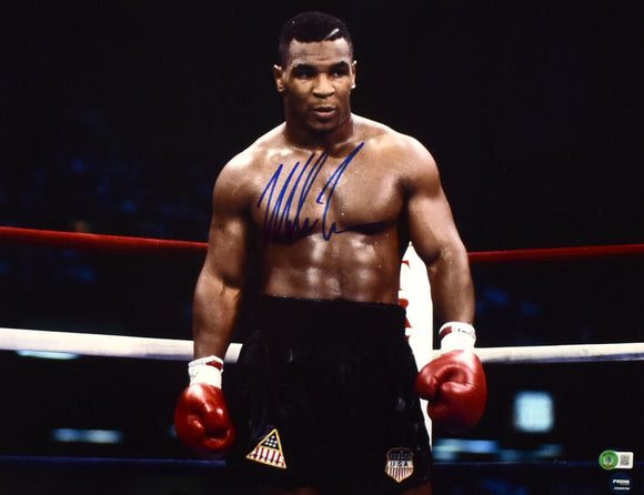 Mike Tyson Autographed 16x20 In Ring Photo- Beckett W Hologram *Blue Image 1