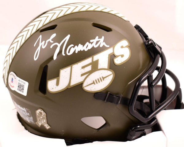 Joe Namath Autographed New York Jets Salute to Service Speed Mini Helm –  The Jersey Source