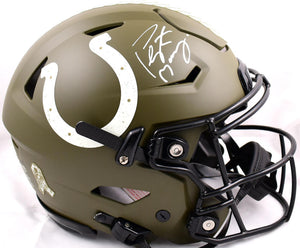 Peyton Manning Autographed Colts Salute to Service Speed Flex F/S Authentic Helmet- Fanatics *White Image 1