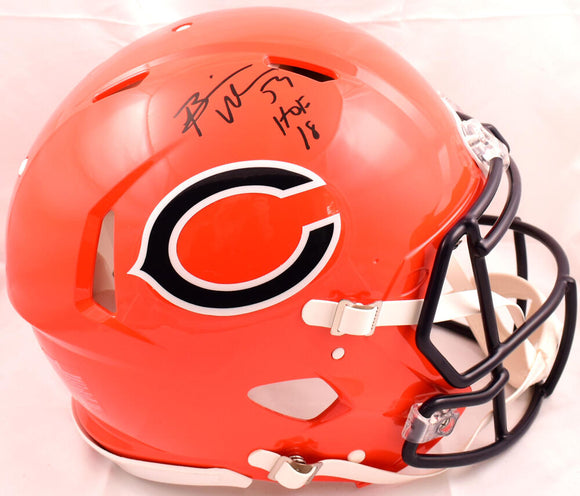 Brian Urlacher Autographed Chicago Bears F/S Alternate 22 Speed Authentic Helmet w/ HOF -Beckett W Hologram *Black Image 1