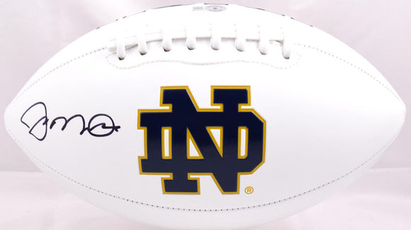Joe Montana Autographed Notre Dame Fighting Irish Logo Football- Beckett Hologram *Black Image 1