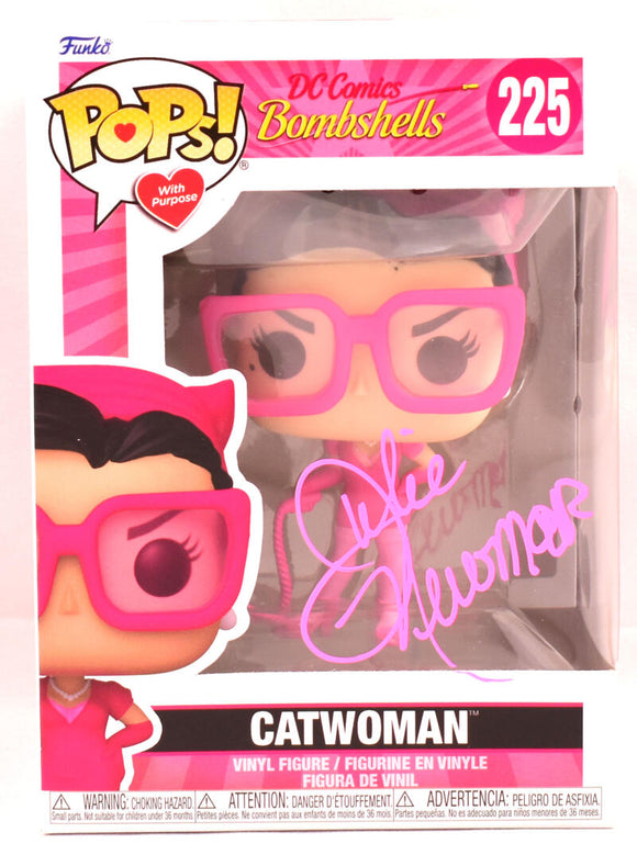 Julie Newmar Autographed Catwoman Funko Pop Figurine #225 - Beckett W Hologram *Pink Image 1