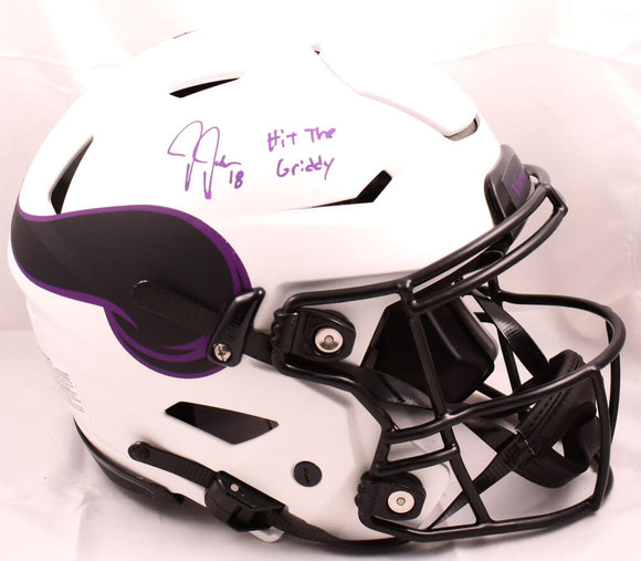 Justin Jefferson Signed Vikings F/S SpeedFlex Helmet w/Griddy