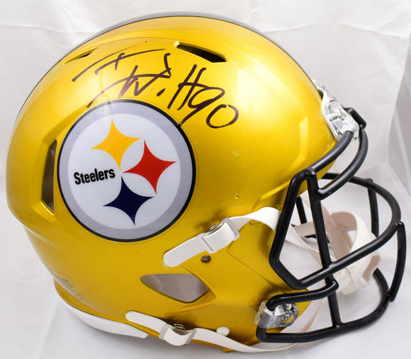 TJ Watt Signed Pittsburgh Steelers  F/S Flash Speed Authentic Helmet-Beckett W Hologram *Black Image 1