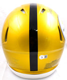 TJ Watt Signed Pittsburgh Steelers  F/S Flash Speed Authentic Helmet-Beckett W Hologram *Black Image 3
