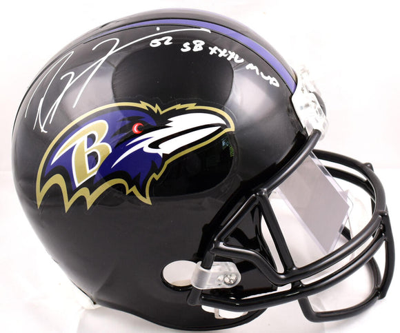 Ray Lewis Autographed Baltimore Ravens F/S Helmet w/ SB MVP- JSA Auth *White Image 1