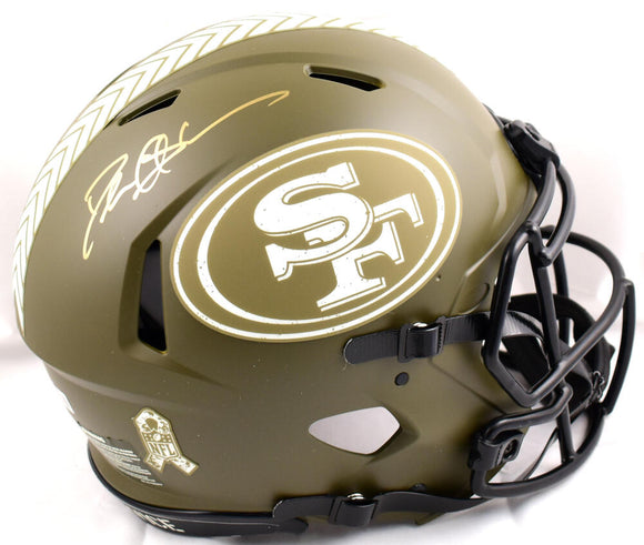 Deion Sanders Autographed San Francisco 49ers F/S Salute to Service Speed Authentic Helmet-Beckett W Hologram *Gold Image 1