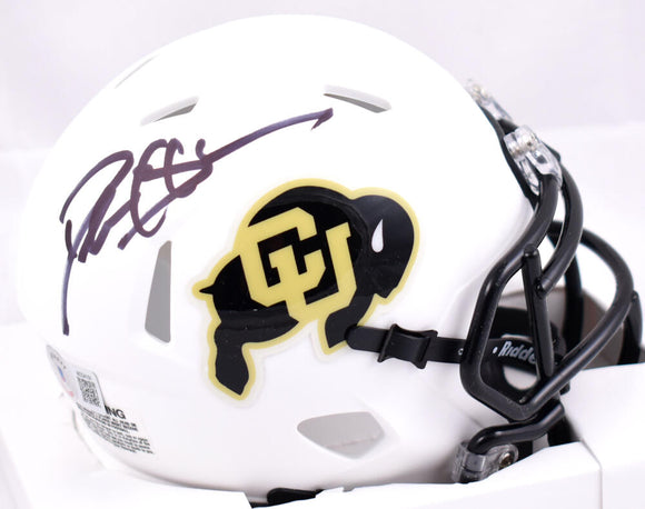 Deion Sanders Autographed Colorado Buffaloes White Speed Mini Helmet-Beckett W Hologram *Black Image 1