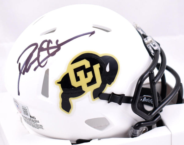 Deion Sanders Colorado Buffaloes Signed Mini Helmet Gold Chrome