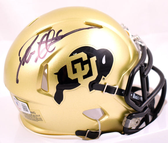 Deion Sanders Autographed Colorado Buffaloes Speed Mini Helmet-Beckett W Hologram *Black Image 1