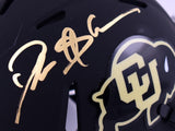 Deion Sanders Autographed Colorado Buffaloes Black Speed Mini Helmet #2-Beckett W Hologram *Gold  Image 2