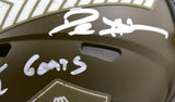 Deion Sanders Ray Lewis Autographed NFL HOF Salute to Service Speed Mini Helmet w/GOATS -Beckett W Hologram *White Image 3