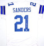 Deion Sanders Autographed White Pro Style Jersey w/Prime Time - Beckett W Hologram *Silver Image 1