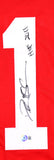 Deion Sanders Autographed Red Single Stich Pro Style Jersey w/HOF -Beckett W Hologram *Black Image 2