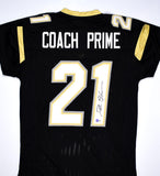 Deion Sanders Autographed Coach Prime Black College Style Jersey - Beckett W Hologram *Black Image 1