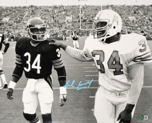 Earl Campbell Signed Houston Oilers 16x20 B/W w/ Walter Payton Photo- Beckett W Hologram *Light Blue Image 1
