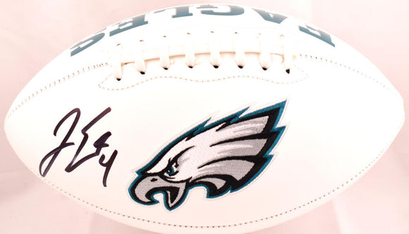 Jake Elliott Autographed Philadelphia Eagles Logo Football - PSA *Black Image 1