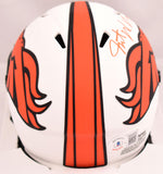Javonte Williams Autographed Denver Broncos Lunar Speed Mini Helmet *Thin -Beckett W Hologram *Orange Image 3