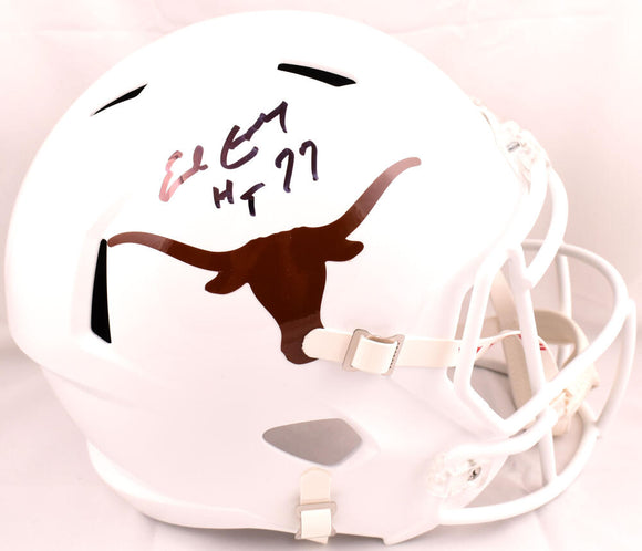 Earl Campbell Autographed Texas Longhorns F/S Speed Helmet w/HT 77- Beckett W Hologram *Black Image 1