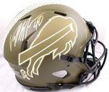 Von Miller Autographed Buffalo Bills F/S Salute To Service Speed Authentic Helmet-Beckett W Hologram *Gold Image 1
