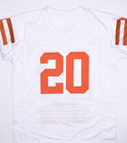Earl Campbell Autographed White College Stat Style Jersey - Beckett W Hologram *Black Image 3