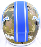 Barry Sanders Autographed Detroit Lions F/S Camo Speed Helmet - Beckett W Hologram *White Image 3