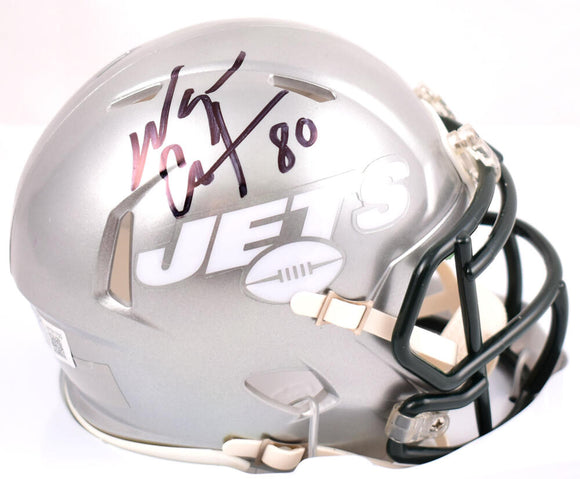 Wayne Chrebet Autographed New York Jets Flash Speed Mini Helmet - Beckett W Hologram *Black Image 1