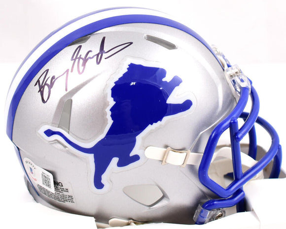 Barry Sanders Autographed Detroit Lions Camo Speed Mini Helmet -Becket –  The Jersey Source