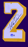 Michael Cooper Autographed Purple Pro Style Jersey-Beckett W Hologram *Black Image 2