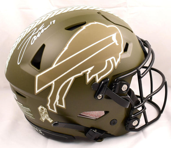Josh Allen Autographed Buffalo Bills F/S Salute to Service Speed Flex Authentic Helmet-Beckett W Hologram *White Image 1