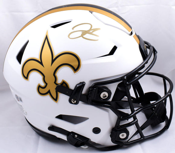 Derek Carr Autographed New Orleans Saints F/S Lunar Speed Flex Helmet-Beckett W Hologram *Gold Image 1