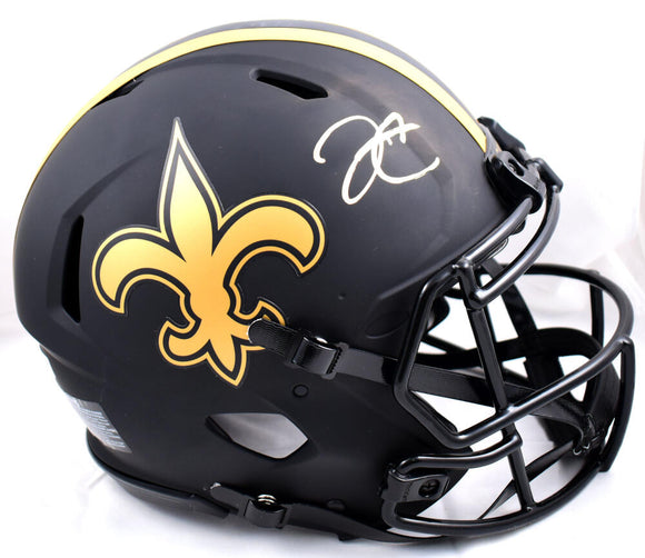 Derek Carr Autographed New Orleans Saints F/S Eclipse Speed Authentic Helmet-Beckett W Hologram *Gold Image 1