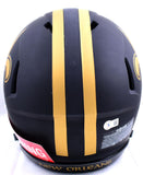 Derek Carr Autographed New Orleans Saints F/S Eclipse Speed Authentic Helmet-Beckett W Hologram *Gold Image 3