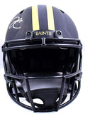 Derek Carr Autographed New Orleans Saints F/S Eclipse Speed Authentic Helmet-Beckett W Hologram *Gold Image 4