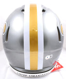Derek Carr Autographed New Orleans Saints F/S Flash Speed Authentic Helmet-Beckett W Hologram *Black Image 3
