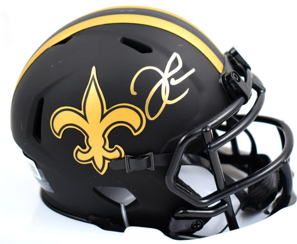 Derek Carr Autographed New Orleans Saints Eclipse Speed Mini Helmet-Beckett W Hologram *Gold Image 1