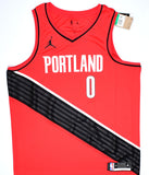 Damian Lillard Autographed Portland Trail Blazers Nike Red Swingman Statement Jersey - Beckett W Hologram *Black Image 3