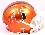 Ed Reed Autographed Miami Hurricanes Flash Speed Mini Helmet- Beckett W Hologram *White Image 1