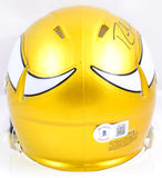 Randy Moss Autographed Minnesota Vikings Flash Speed Mini Helmet-Beckett W Hologram *Black *thin  Image 3
