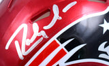 Randy Moss Autographed New England Patriots Flash Speed Mini Helmet-Beckett W Hologram *Silver Image 2