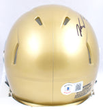 Kyle Hamilton Autographed Notre Dame Speed Mini Helmet *TOP-Beckett W Hologram *Black Image 3