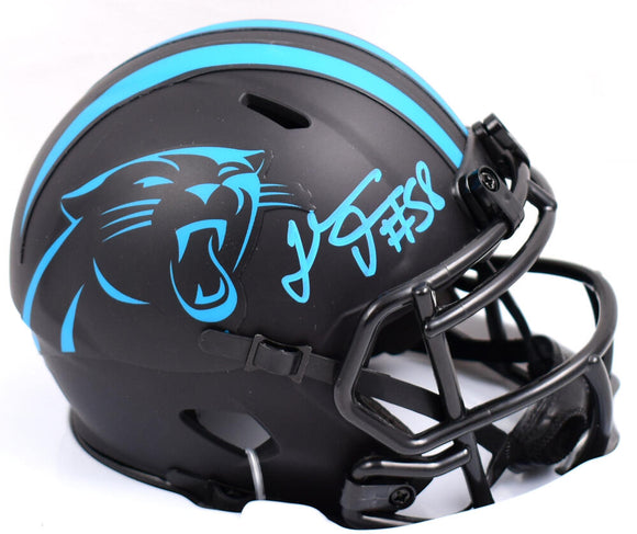 Thomas Davis Autographed Carolina Panthers Eclipse Speed Mini Helmet- Prova *Teal Image 1