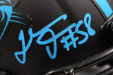 Thomas Davis Autographed Carolina Panthers Eclipse Speed Mini Helmet- Prova *Teal Image 2