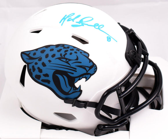 Mark Brunell Autographed Jacksonville Jaguars Lunar Speed Mini Helmet - Prova *Teal Image 1