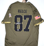 Travis Kelce Kansas City Chiefs Autographed Nike Salute To Service Limited Jersey-Beckett W Hologram *Silver Image 1