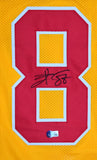 Travis Kelce Autographed Yellow Pro Style Jersey - Beckett W Hologram *Black  Image 2