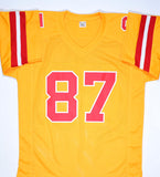 Travis Kelce Autographed Yellow Pro Style Jersey - Beckett W Hologram *Black  Image 3