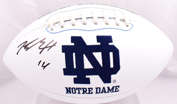 Kyle Hamilton Autographed Notre Dame Logo Football- Beckett W Hologram *Black Image 1